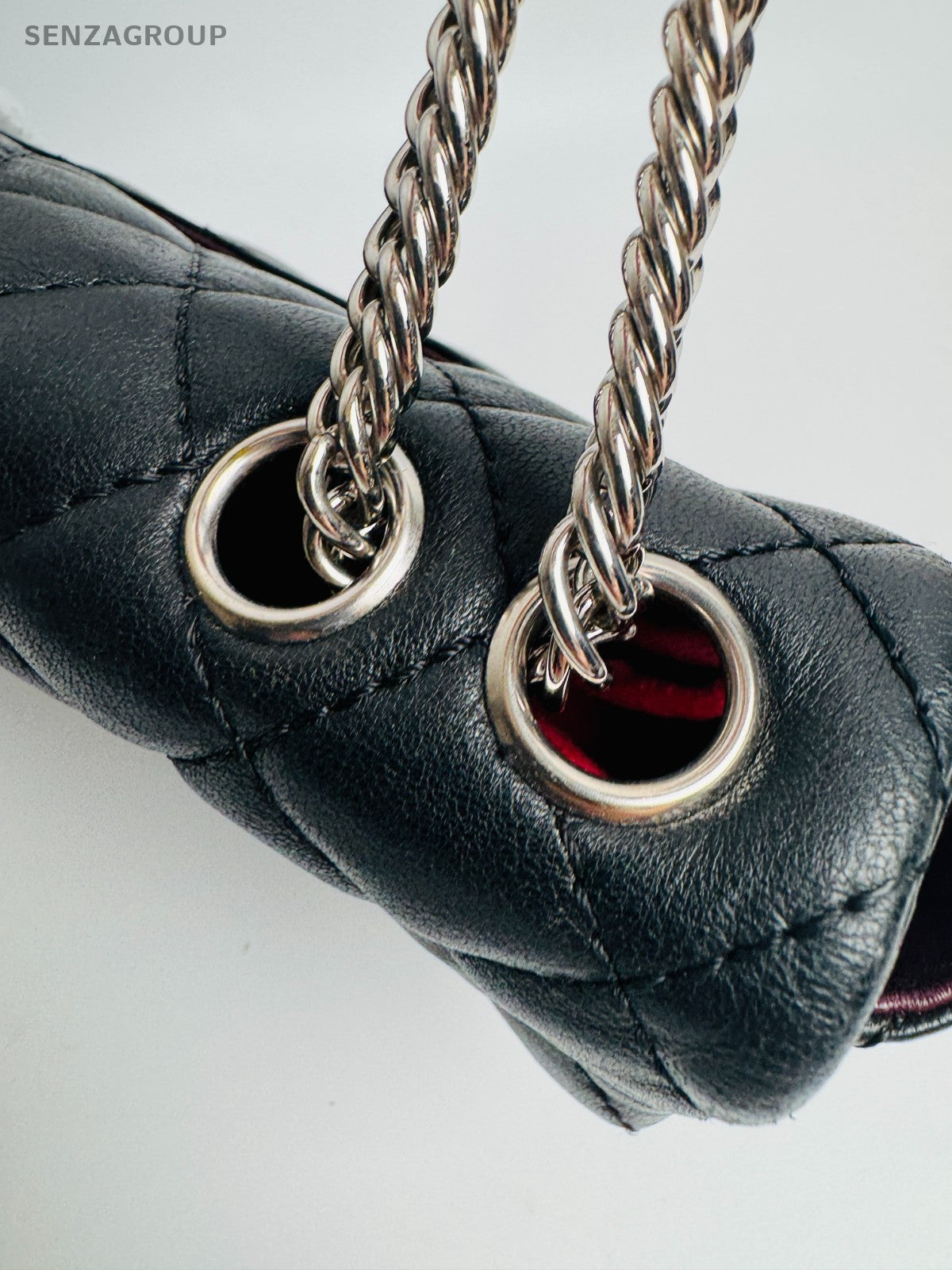 CHANEL Classic Flap Diamond Pattern Chain Shoulder bag Black Silver Women