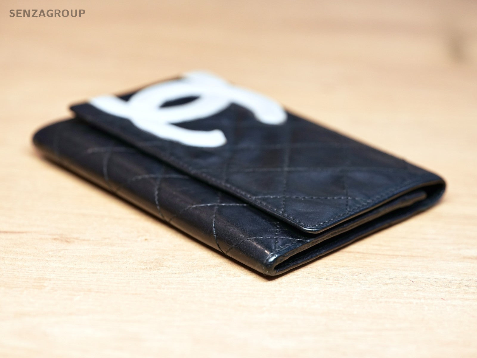 CHANEL Cambon Matelasse Purse Black Wallet Leather