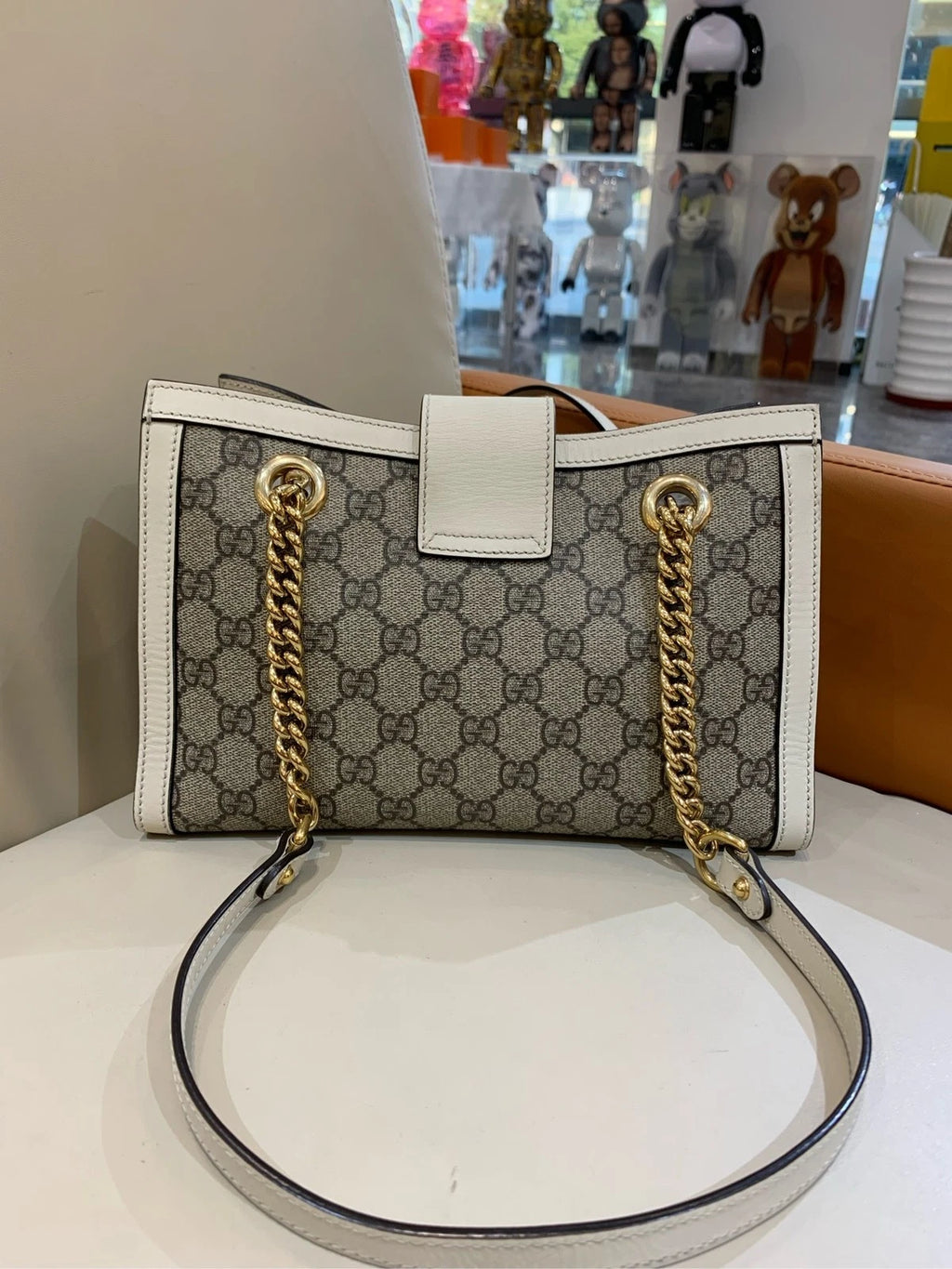 GUCCI Padlock Small GG Supreme Canvas Shoulder Bag For Women