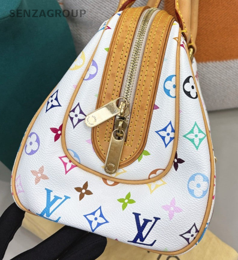 Louis Vuitton Priscilla Monogram Handbag Multiwhite Gold Women Classic