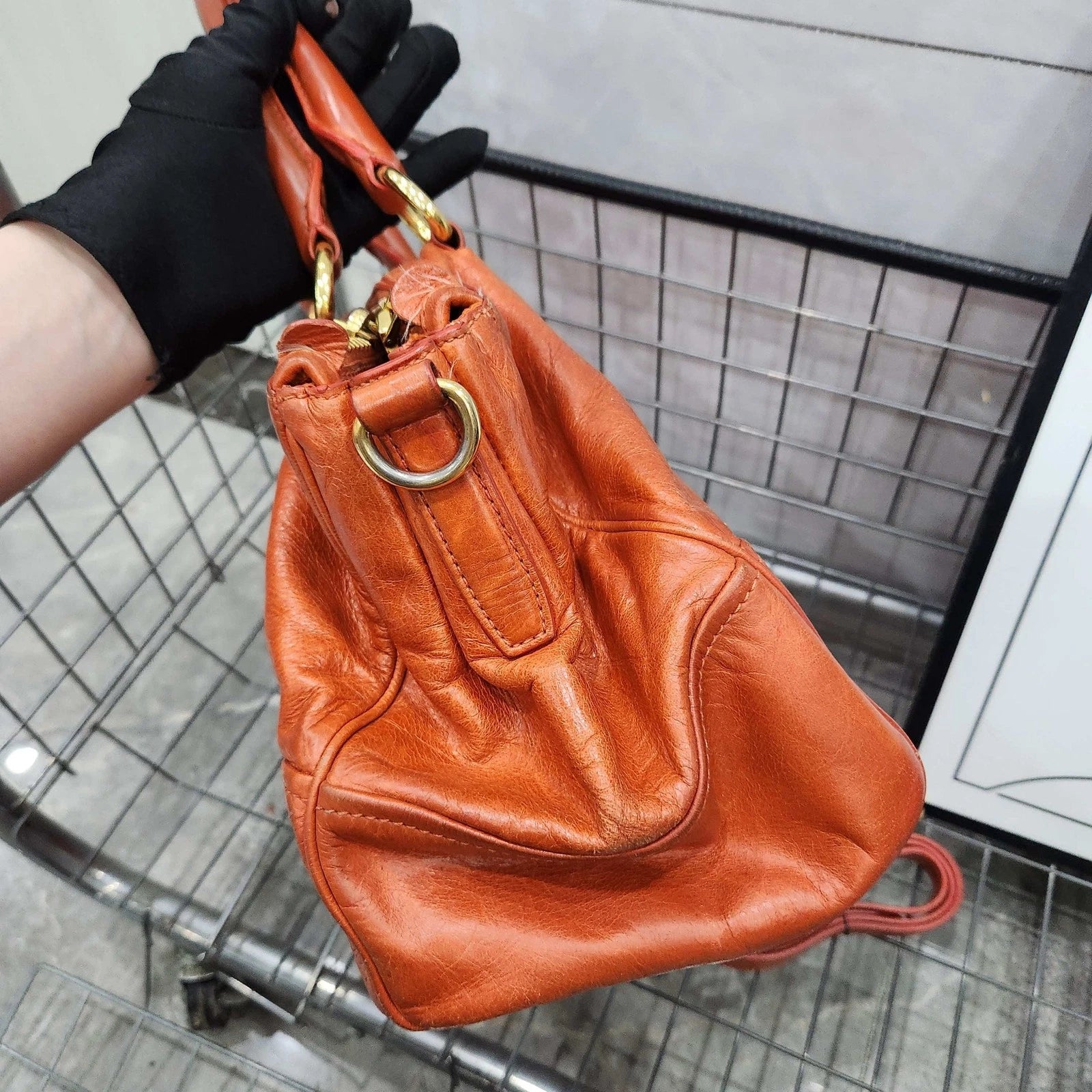PRADA Orange Tote Handbag Shoulder Crossbody For Women