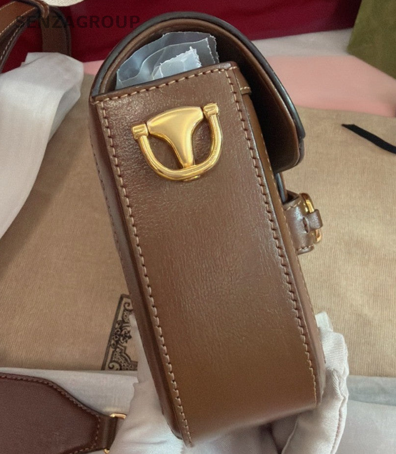 Gucci1955 PM Shoulder Bag Beige Brown Gold Women Classic Fashion