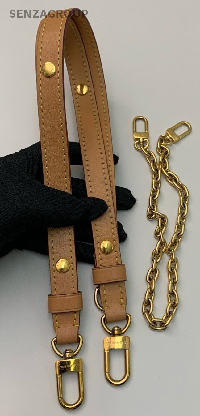 Louis Vuitton Monogram Chain Shoulder Bag Crossbody Brown Used Women Classic