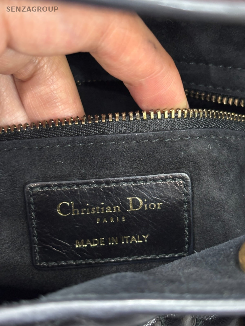 Christian Dior Lady Top Handle 2way Shoulder bag Women Black Gold
