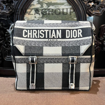 Dior CAMP Medium Black White Stripe Shoulder Crossbody Bag Unisex