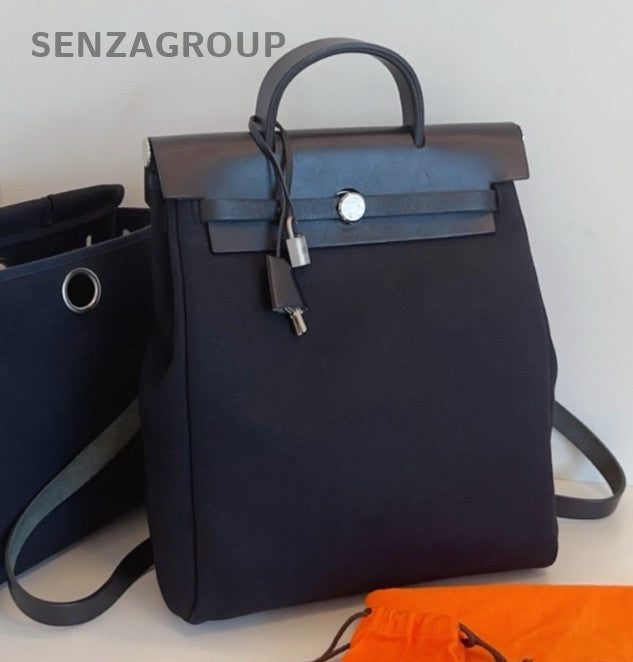 Hermes Herbag31 Backpack Black Silver Women Vintage Classic