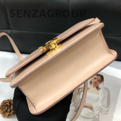 Burberry TB Logo Mini Box Calfskin Crossbody Bag Pink Women's