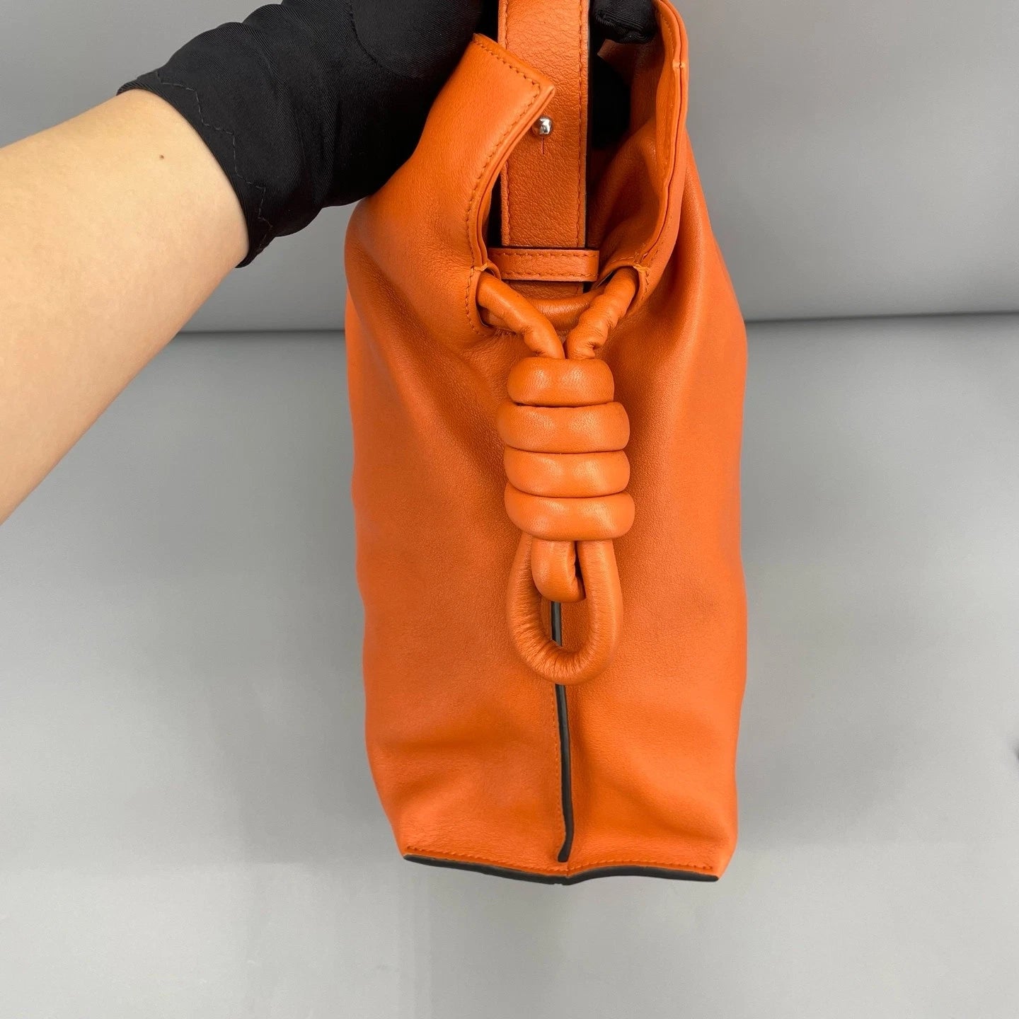 Loewe Medium Orange Leather Bucket Bag For Women