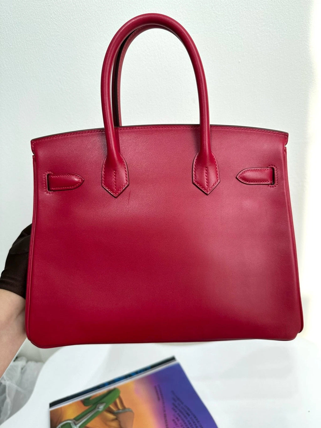 Hermes Birkin 30 Red Tadelakt Leather Gold Hardware Handbag For Women