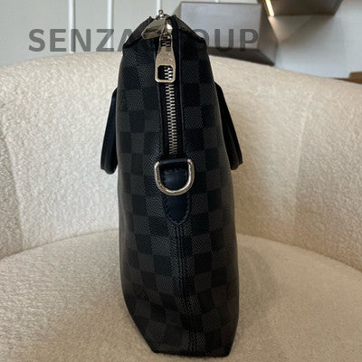 Louis Vuitton Damier Graphite Briefcase Messenger Bag Black Silver