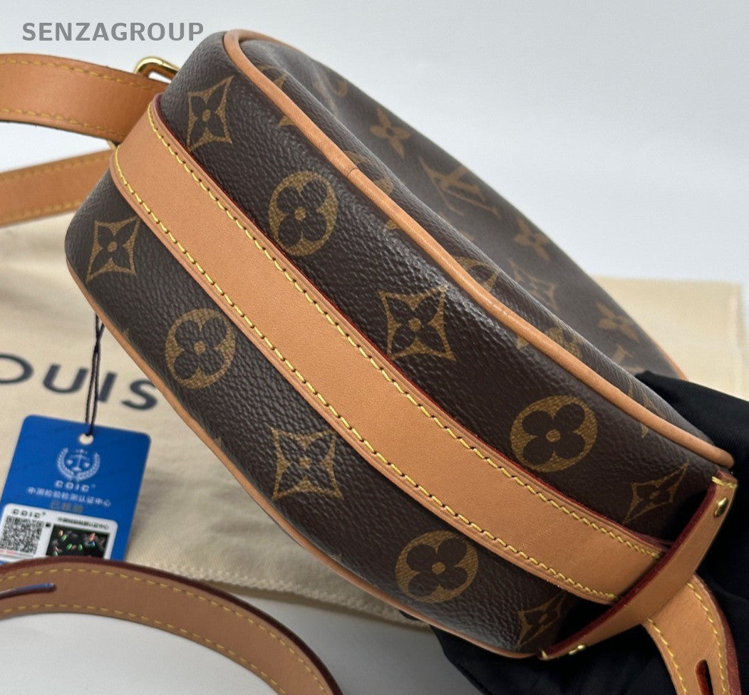 Louis Vuitton Boite Chapeau Souple PM Monogram Crossbody Brown Gold Women
