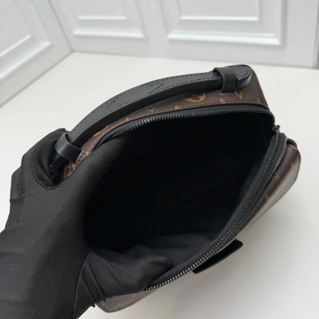 Louis Vuitton Messenger Bag Monogram Top Handle Crossbody Bag Brown Women