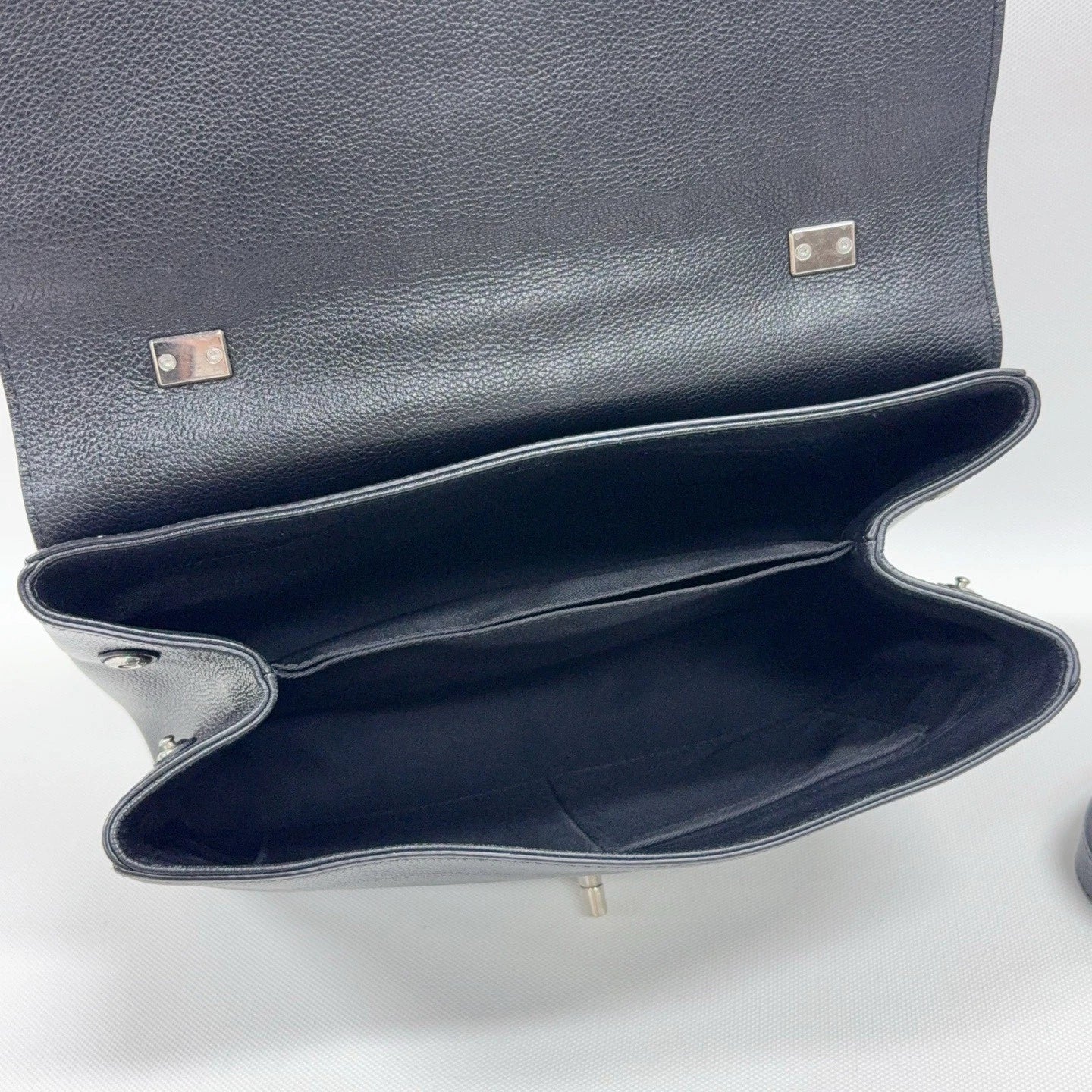 Louis Vuitton Lock Me MM Calfskin Top Handle Crossbody Black Silver Women