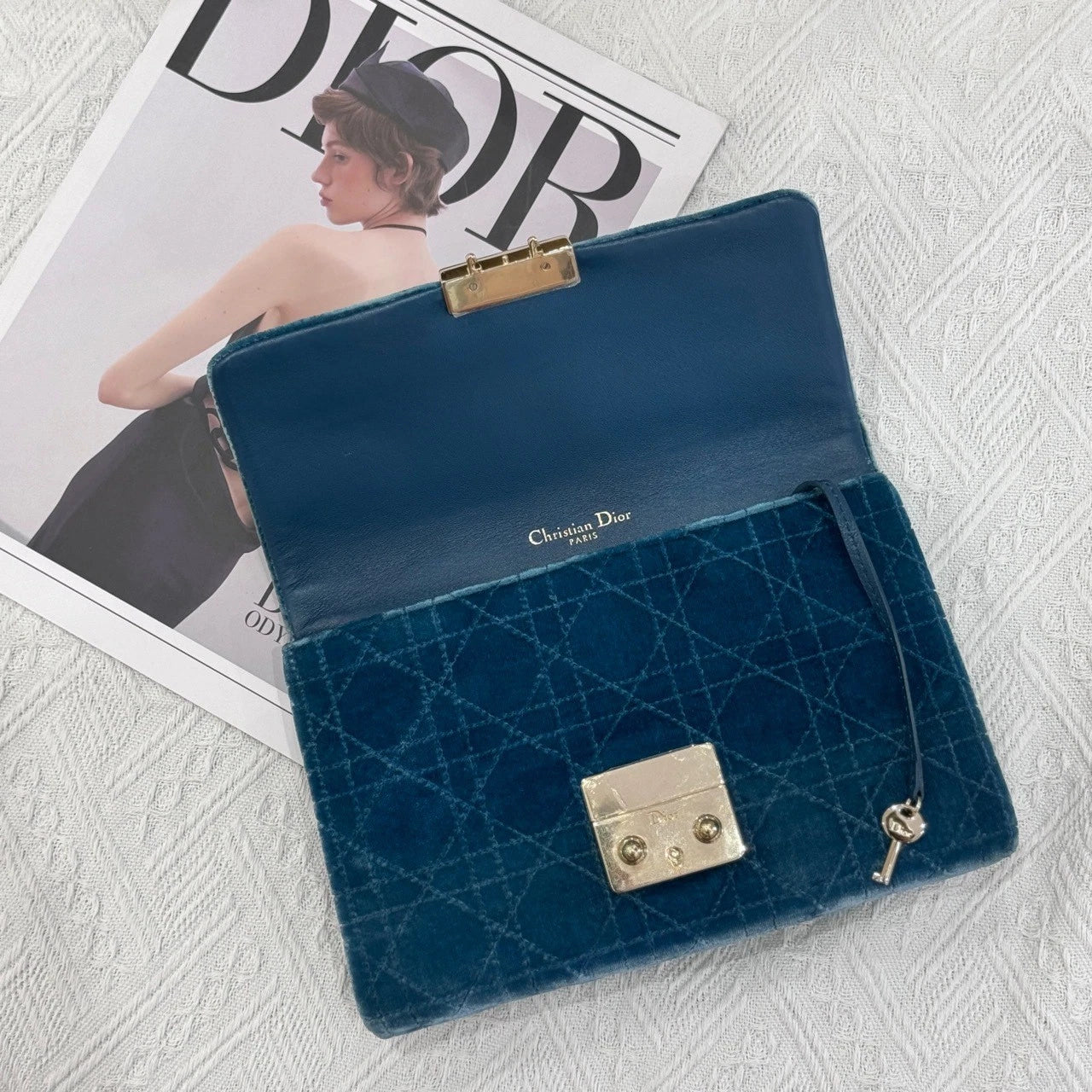 Dior Velvet Clutch Evening Handbag for Women