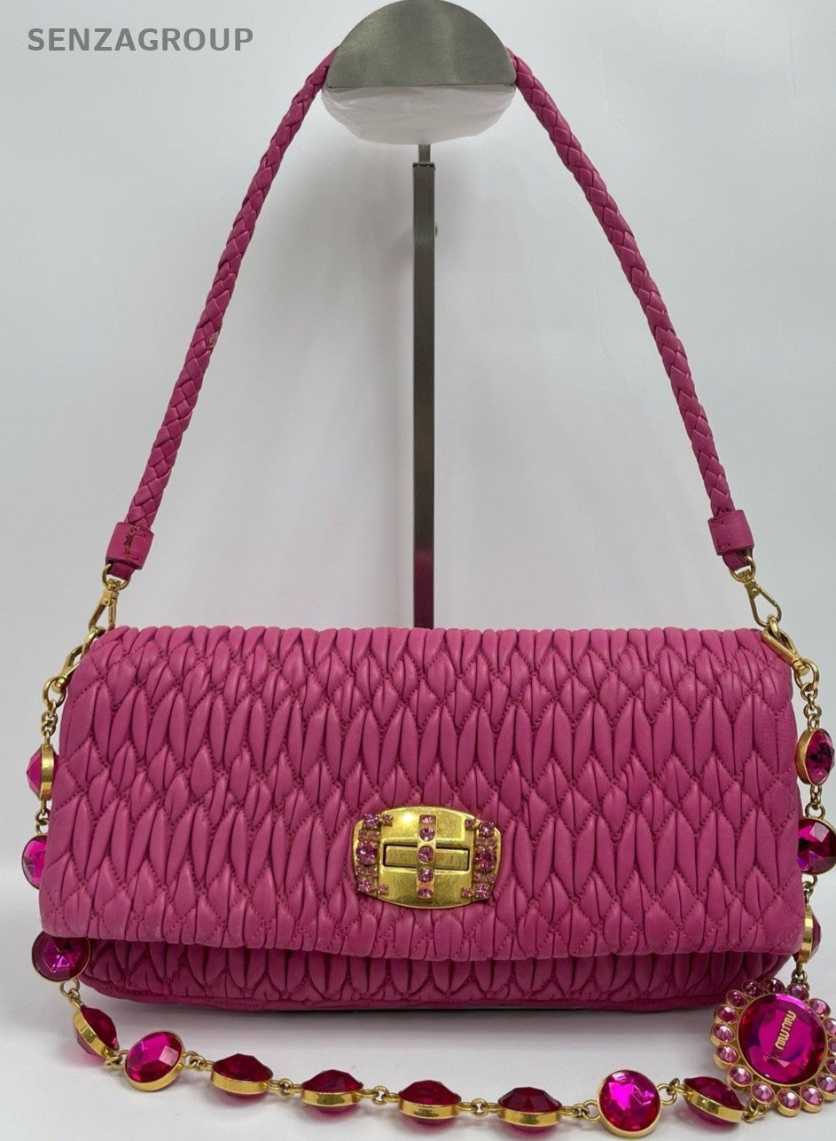 MIUMIU gemstone Shoulder Crossbody bag Pink Women