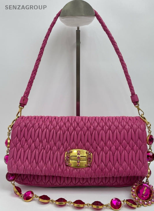 MIUMIU gemstone Shoulder Crossbody bag Pink Women
