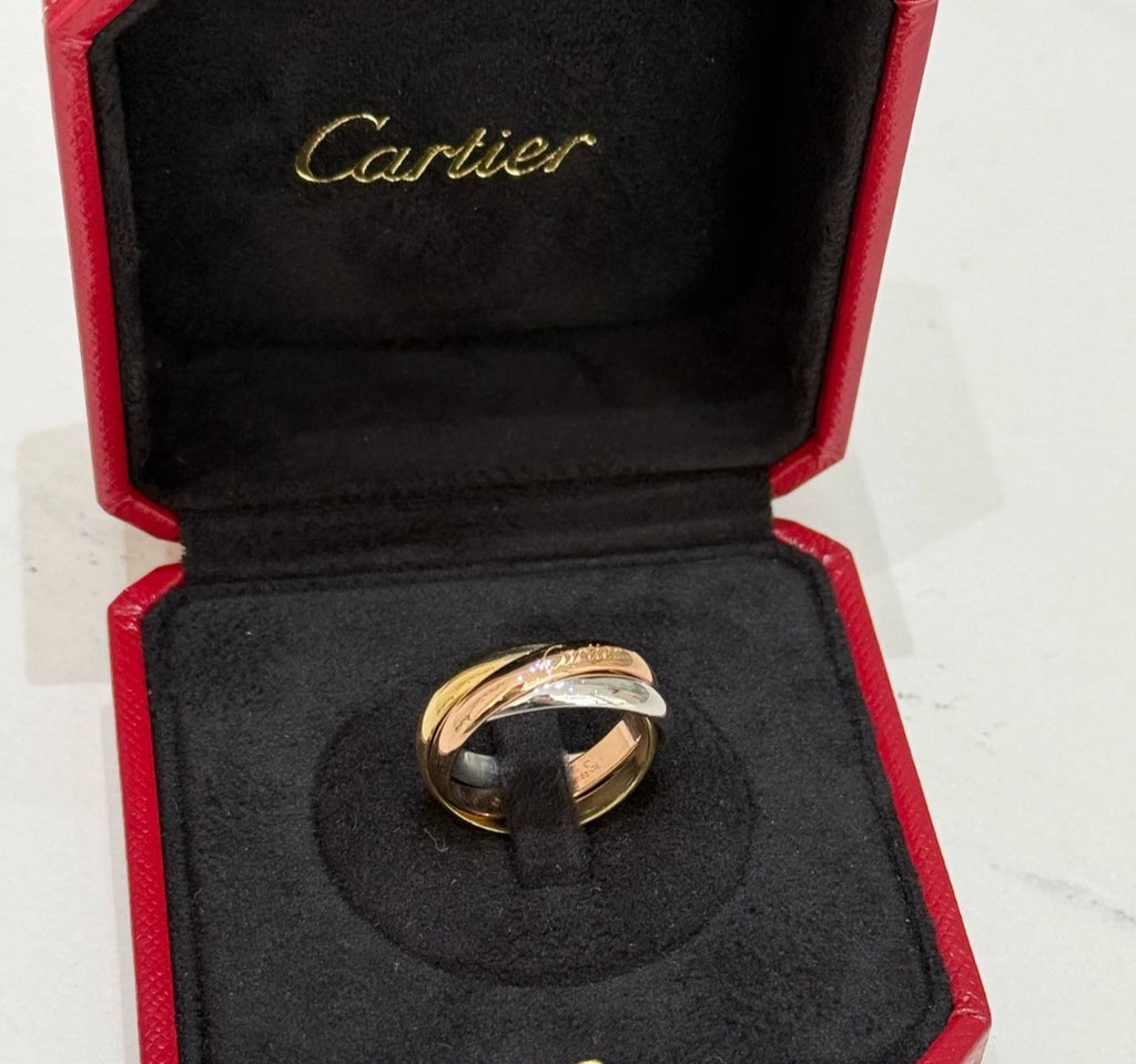 Cartier Trinity Ring Classic 18K Tri-Color Gold Band EU57/US8