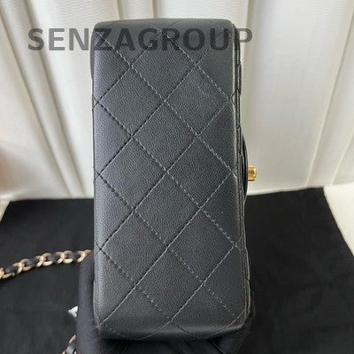 Chanel Classic Flap Black Gold Quilted Chain Shoulder Bag