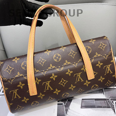 Louis Vuitton Monogram Fendi Baguette Handbag Brown Gold Clasp Women's Classic