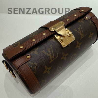Louis Vuitton Papillon Monogram S-Lock Chain Shoulder Bag Brown Women
