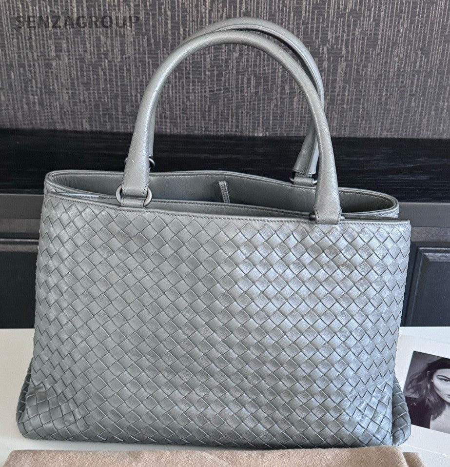 Bottega Veneta Cabat Top Handle Bag Gray Used Women Classic