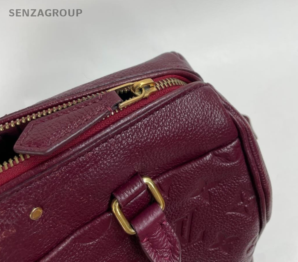 Louis Vuitton Speedy Monogram Top Handle Bag Crossbody Purple Gold Women Classic