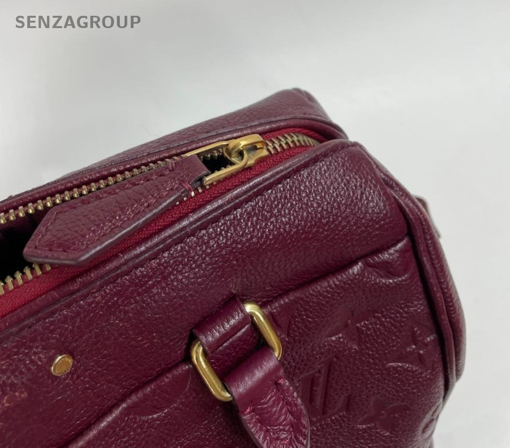 Louis Vuitton Speedy Monogram Top Handle Bag Crossbody Purple Gold Women Classic