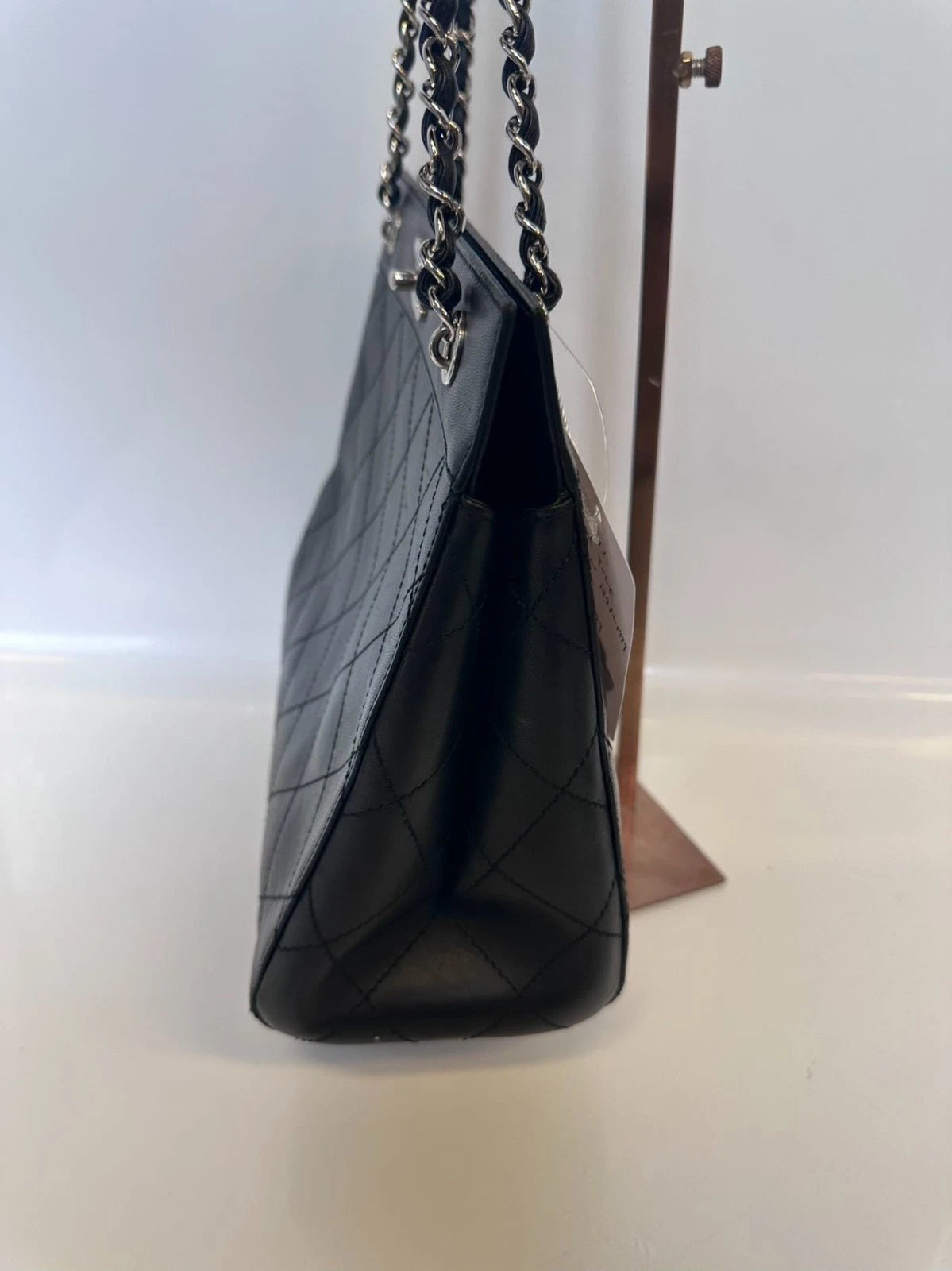 SJ0001 YS1461L Chanel Vintage Black Quilted Lambskin CC Turnlock Double Chain