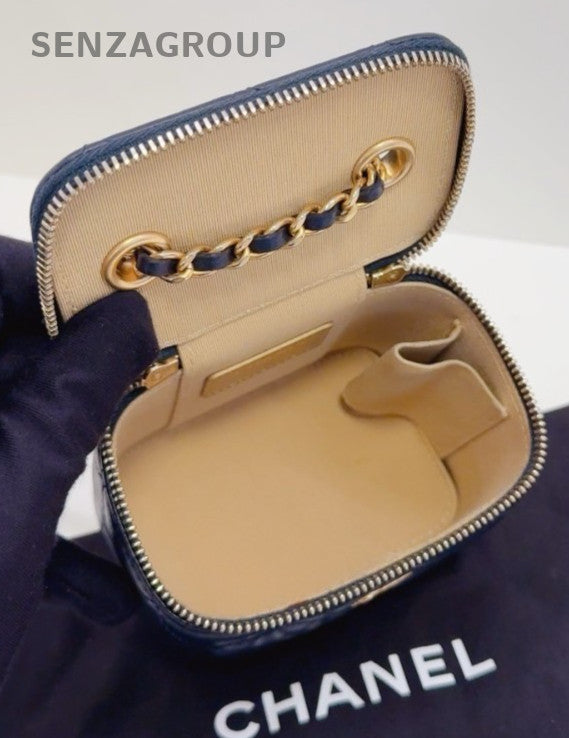 CHANEL Box mini Golden ball Chain Strap Shoulder handbag Navy Blue Women