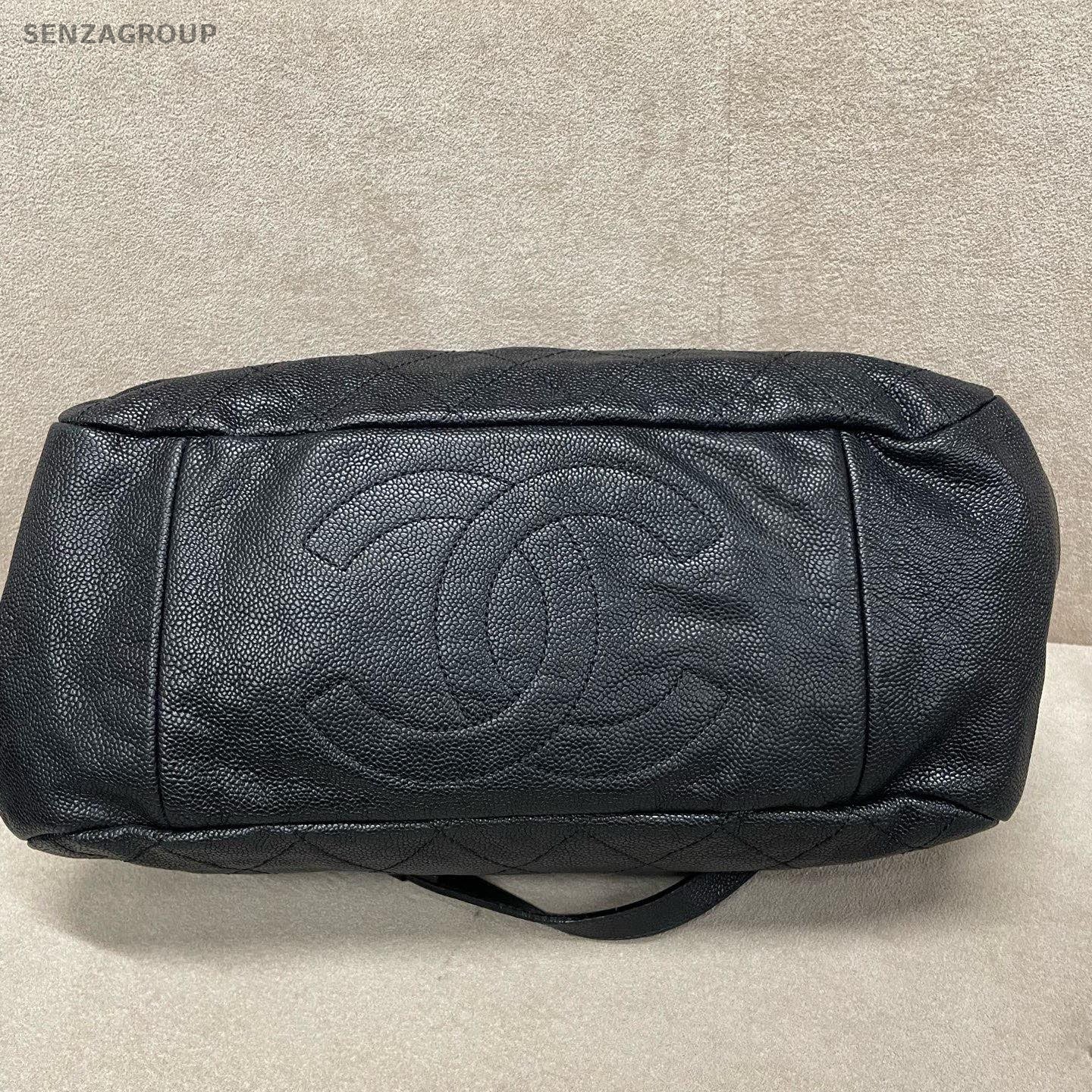 Chanel Bolide Calfskin Chain Shoulder Bag Black Silver Women Classic Diamond