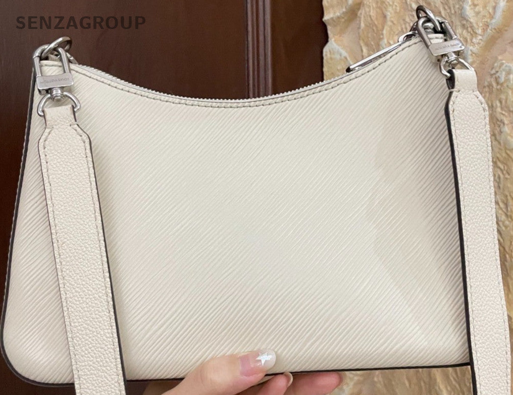 Louis Vuitton Marelle Epi Leather Shoulder Bag Crossbody White Silver Women