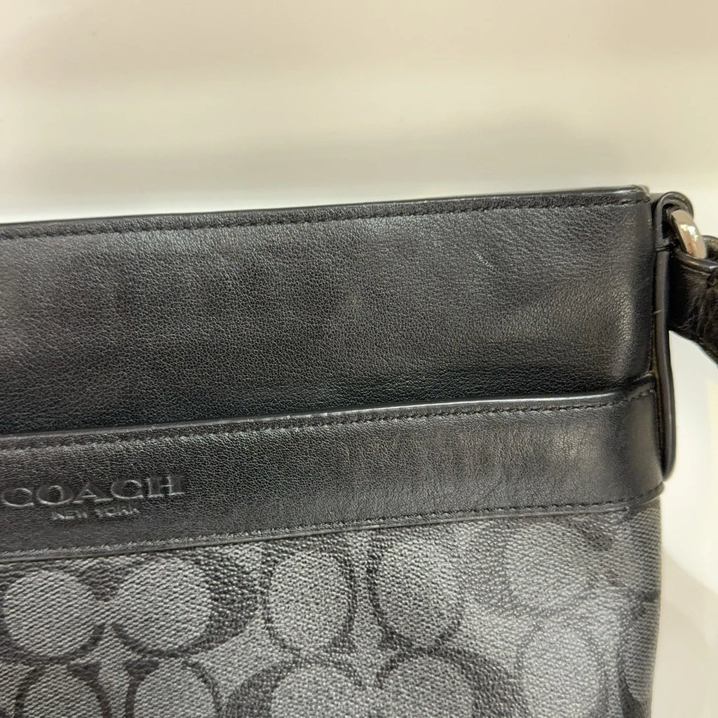Coach Gray Monogram Canvas Shoulder Crossbody Bag For Women