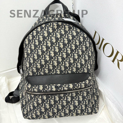 Dior Oblique Backpack Rider Black Silver Unisex Classic