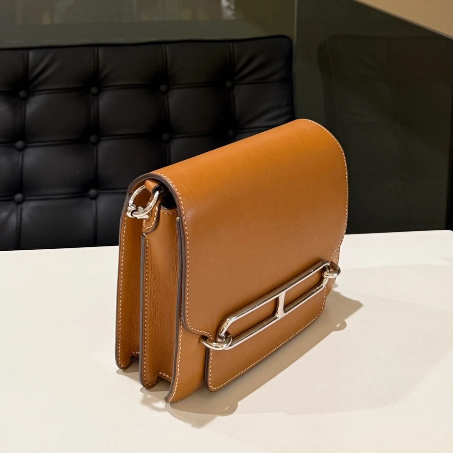 Hermès Roulis 19 Bag Orange Silver Hardware Shoulder Crossbody Bag Women