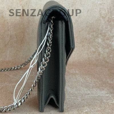 Saint Laurent Gray Caviar Leather Silver Chain Shoulder Crossbody Bag Classic