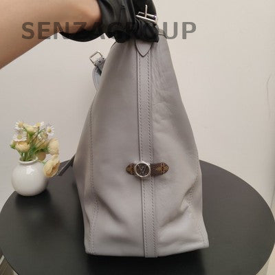 Louis Vuitton Cargo Carryall Grey Silver Lambskin Medium Shoulder Bag