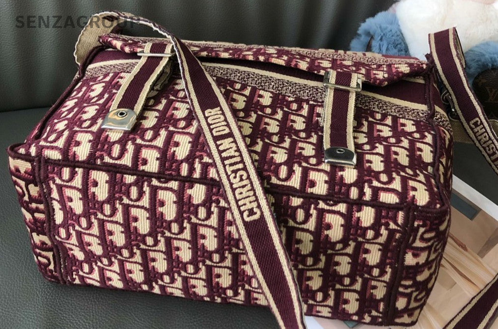 Christian Dior Camp Logo Monogram Shoulder bag Wine Red Women