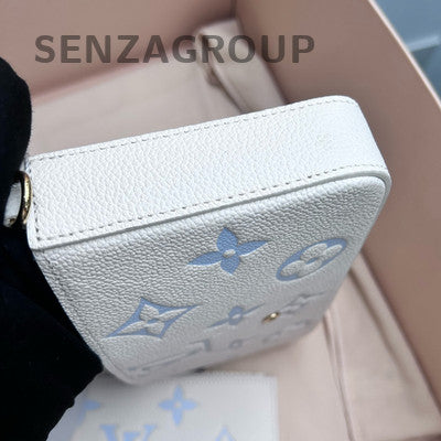 Louis Vuitton Monogram Blue White Clutch Bag Classic Fashion Women