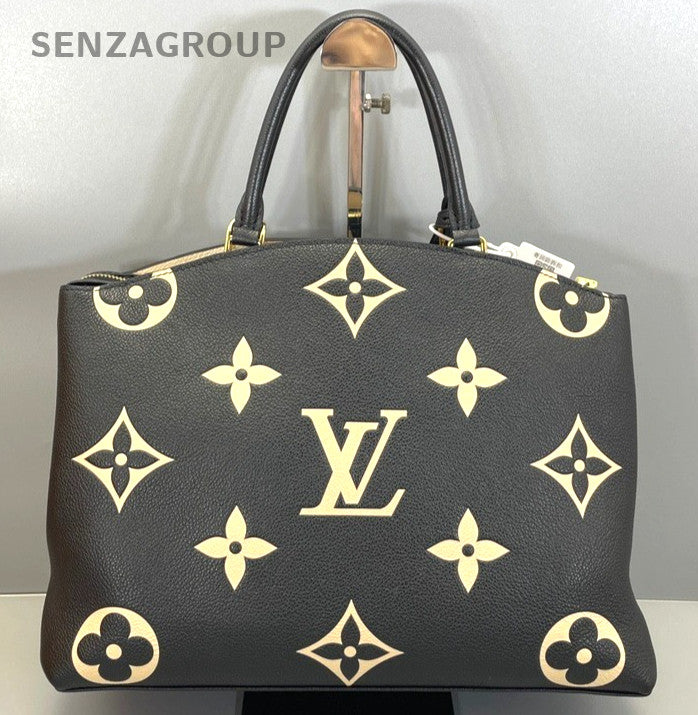 Louis Vuitton Montaigne MM Leather Handbag 2way Shoulder bag Black