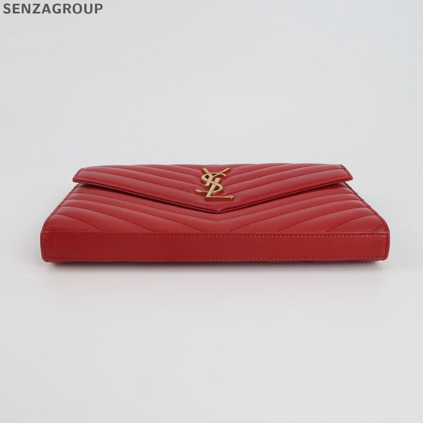 Saint Laurent Envelope Chain Shoulder Crossbody Bag Red Gold Classic Women