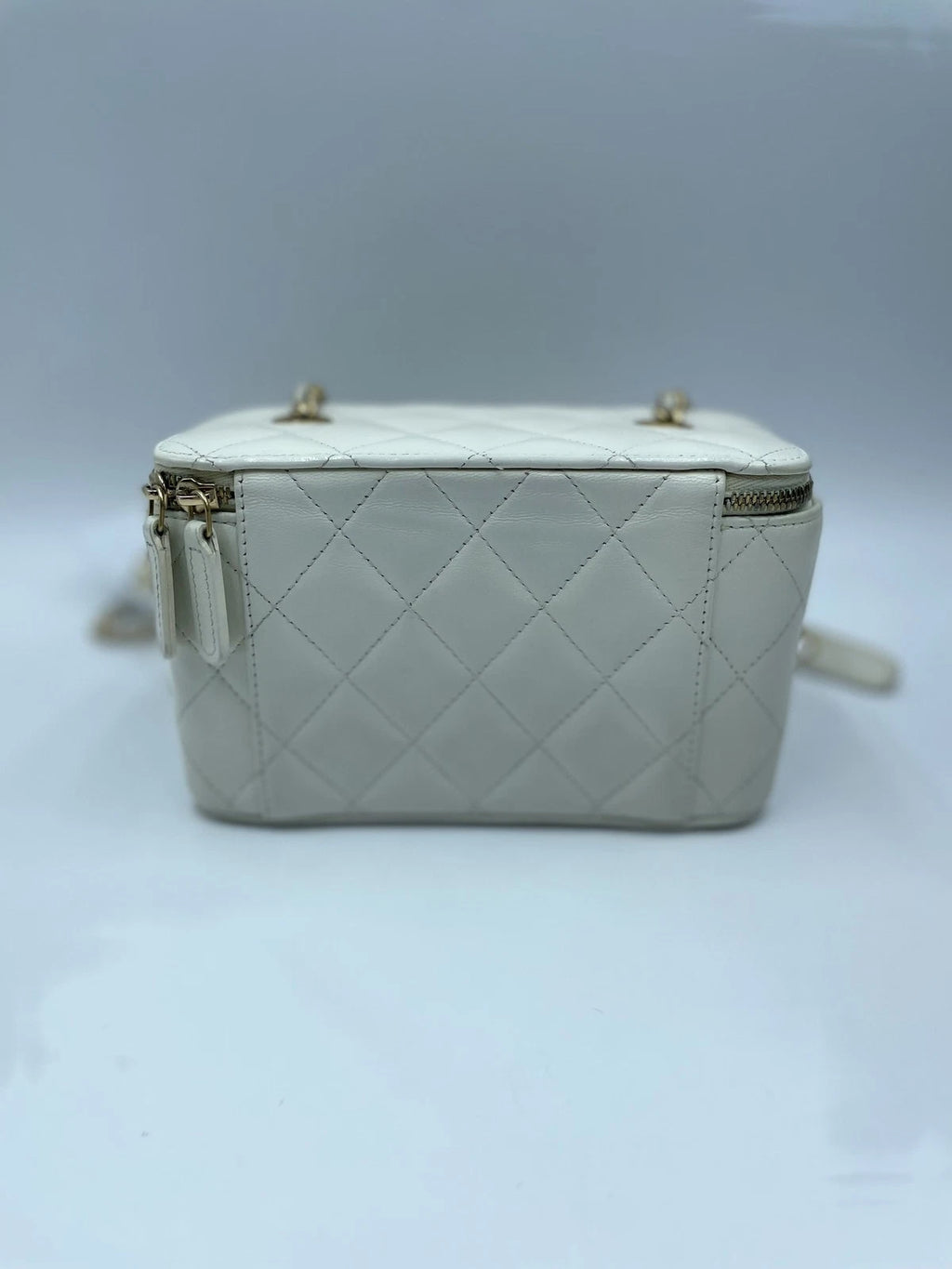 CHANEL White Gold Makeup Case Crossbody For Women