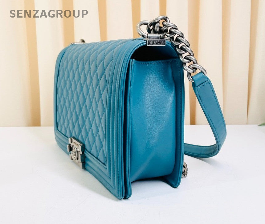 Chanel Leboy MM Calfskin Chain Shoulder bag Peacock blue Women Classic