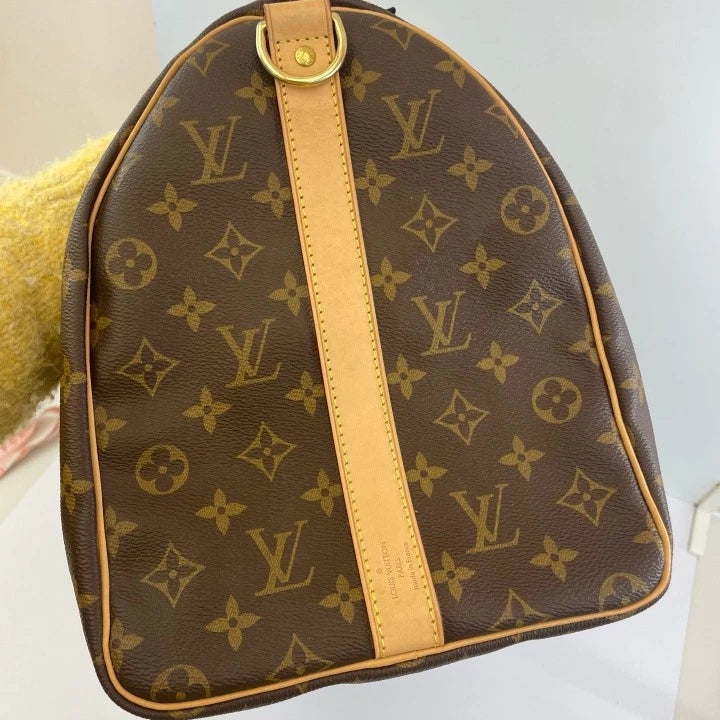 Louis Vuitton Canvas Keepall45 Travel Top Handle Bag For Women