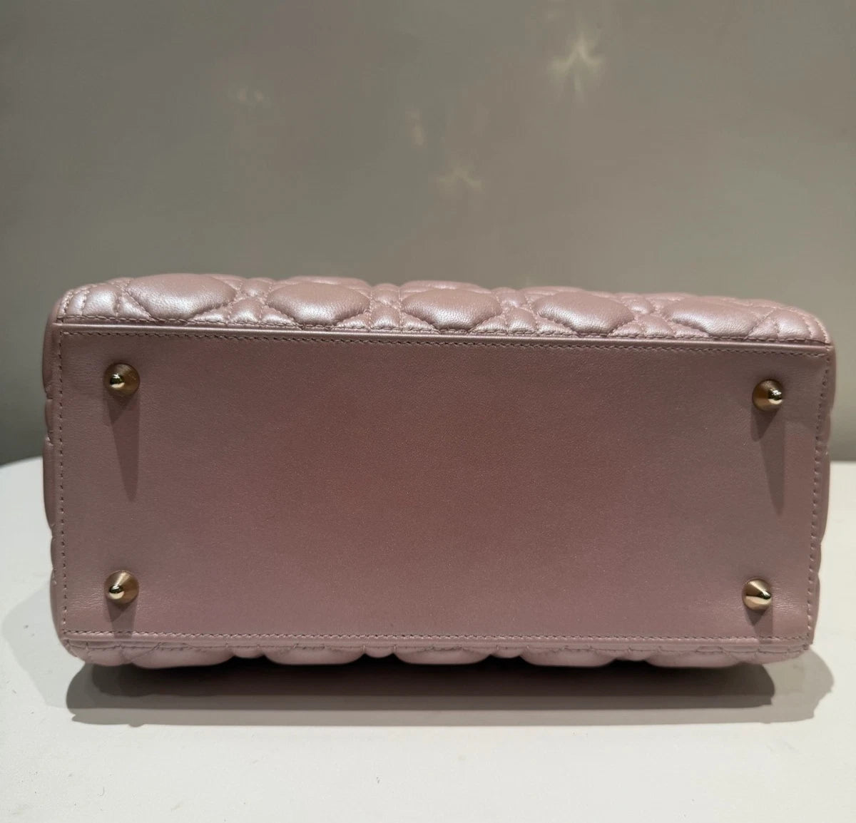 Dior Lady Dior Gold Pink Crossbody Top Handle Excellent