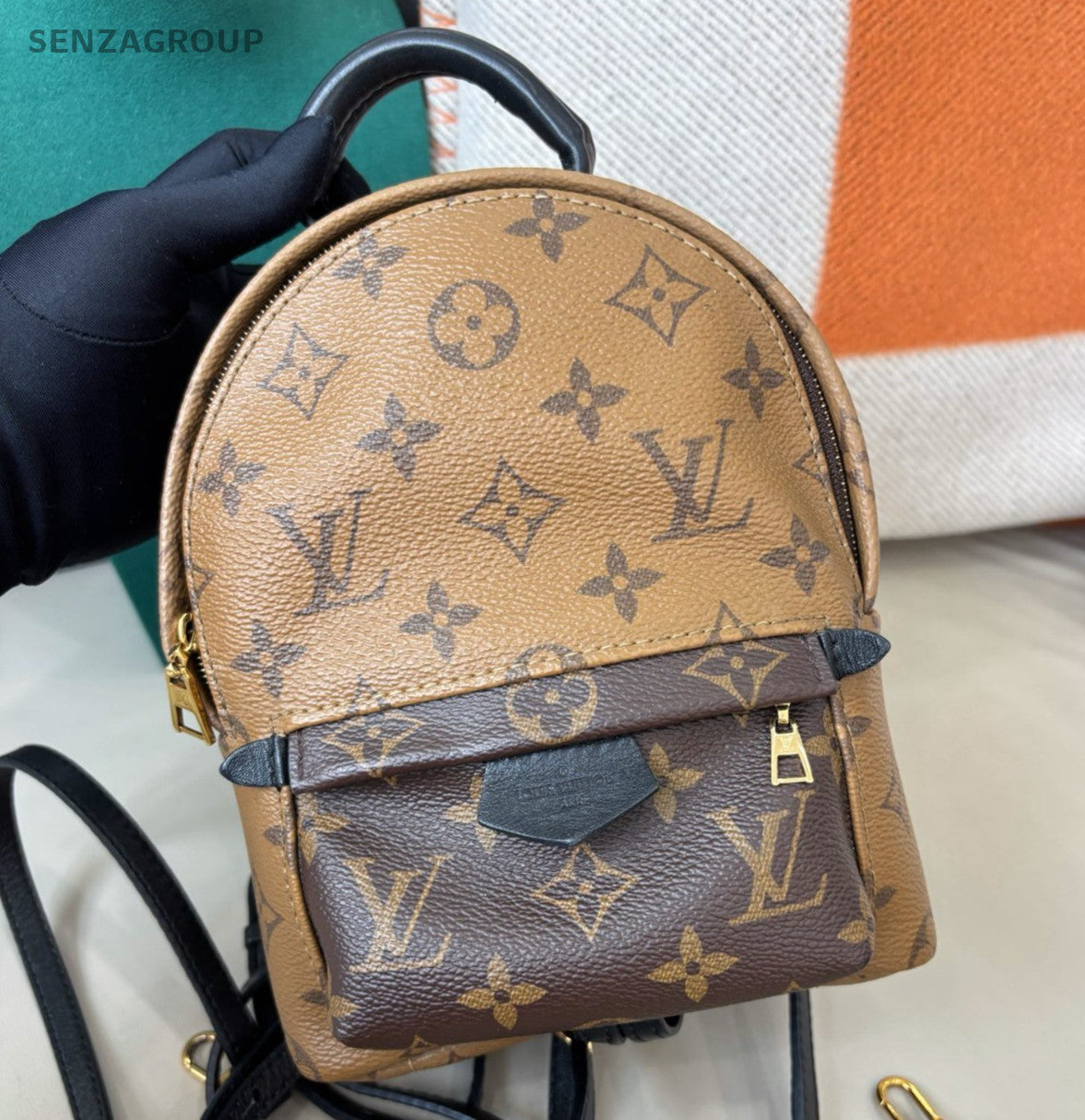 Louis Vuitton Monogram Mini Backpack Brown Gold Unisex Adults Classic