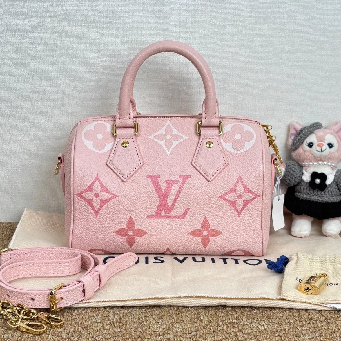 Louis Vuitton Speedy20 Pink Gold Top Handle Crossbody Monogram Fashion Classic