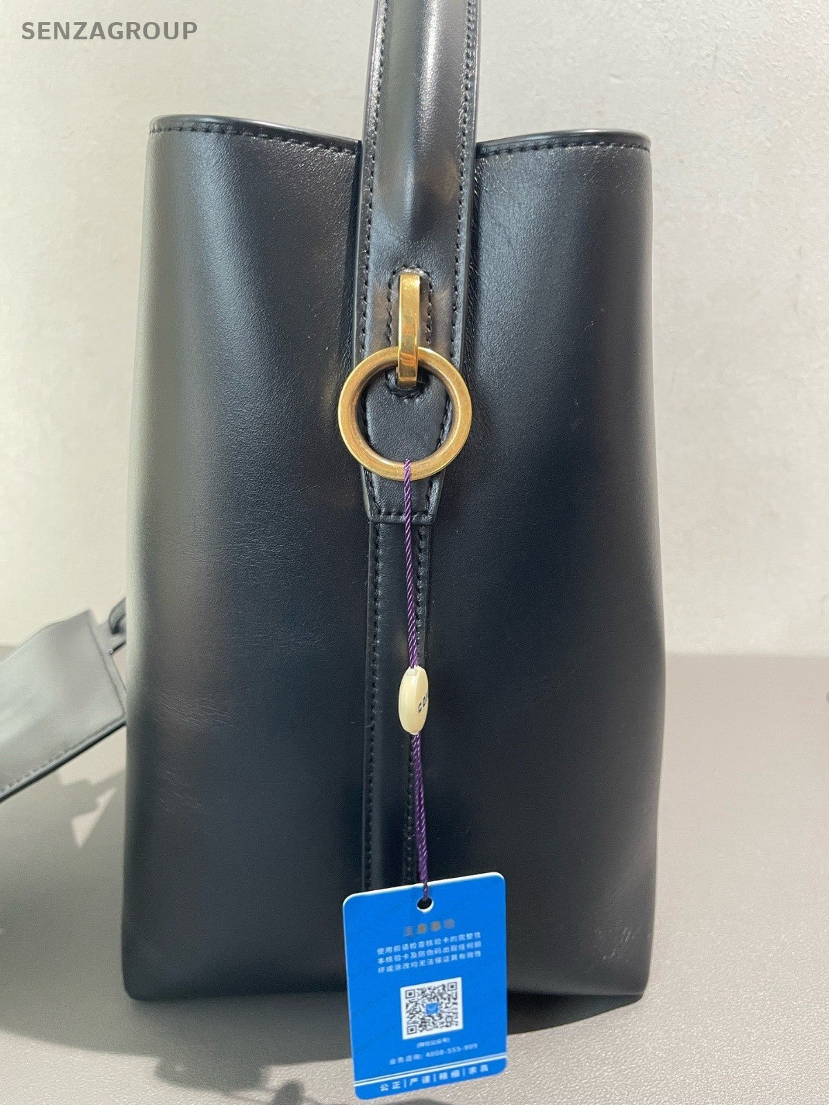 Saint Laurent LE37 GM Bucket Handbag Crossbody Black Gold Women Classic Designer