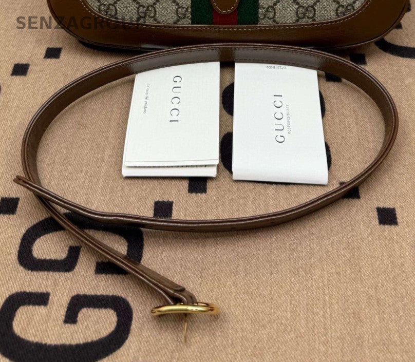 Gucci Jackie1961 PM Canvas Ophidia Handbag Shoulder Bag Brown Women Classic