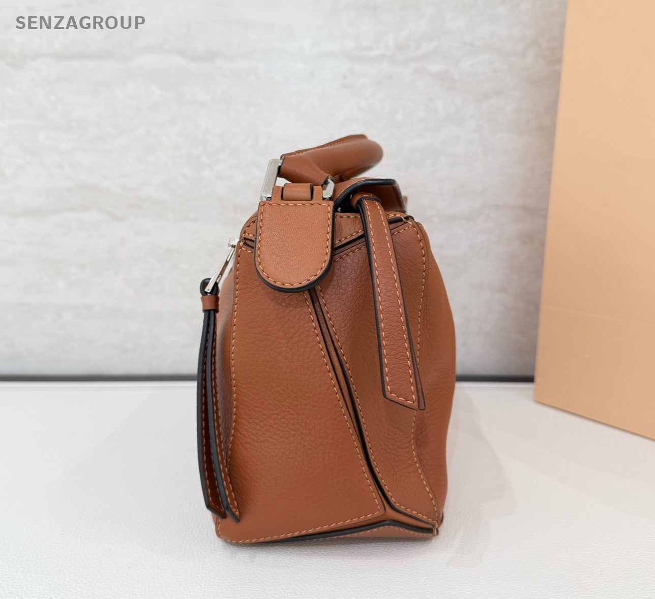 Loewe Puzzle Top Handle Calfskin 2way Shoulder bag Brown Classic
