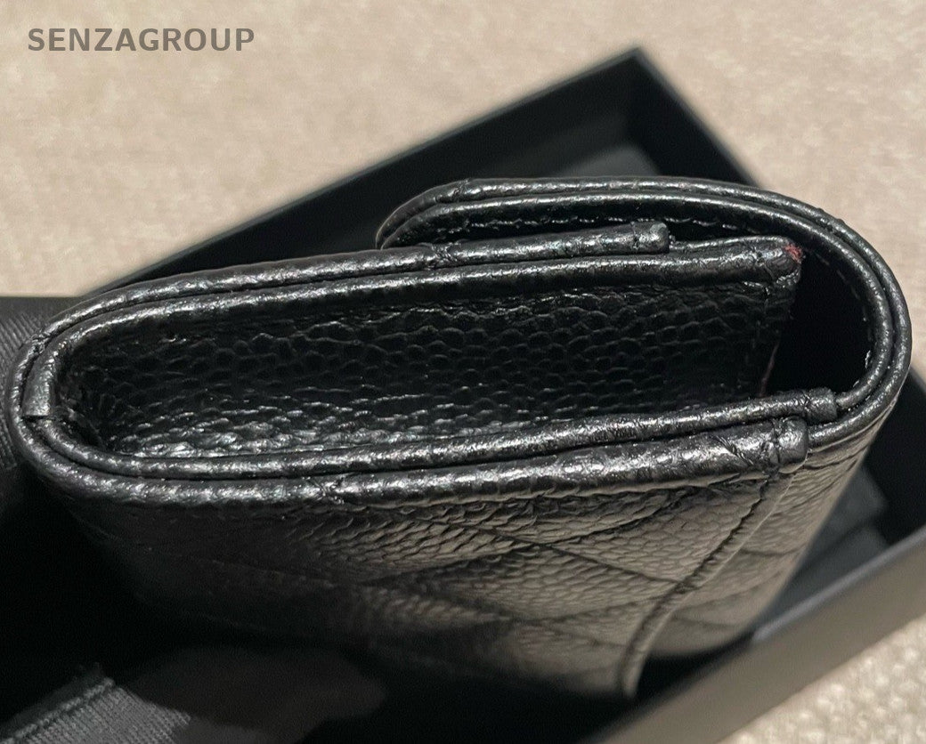 Chanel Classic Flap Calfskin Clutch Black Gold Diamond Women Fashion